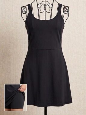 Black Athletic Dress Built In Shorts Skort Flowy Casual 2X